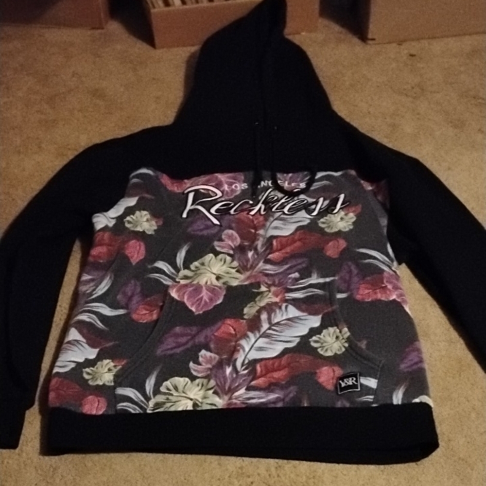 Vintage Young & Reckless Floral Hoodie